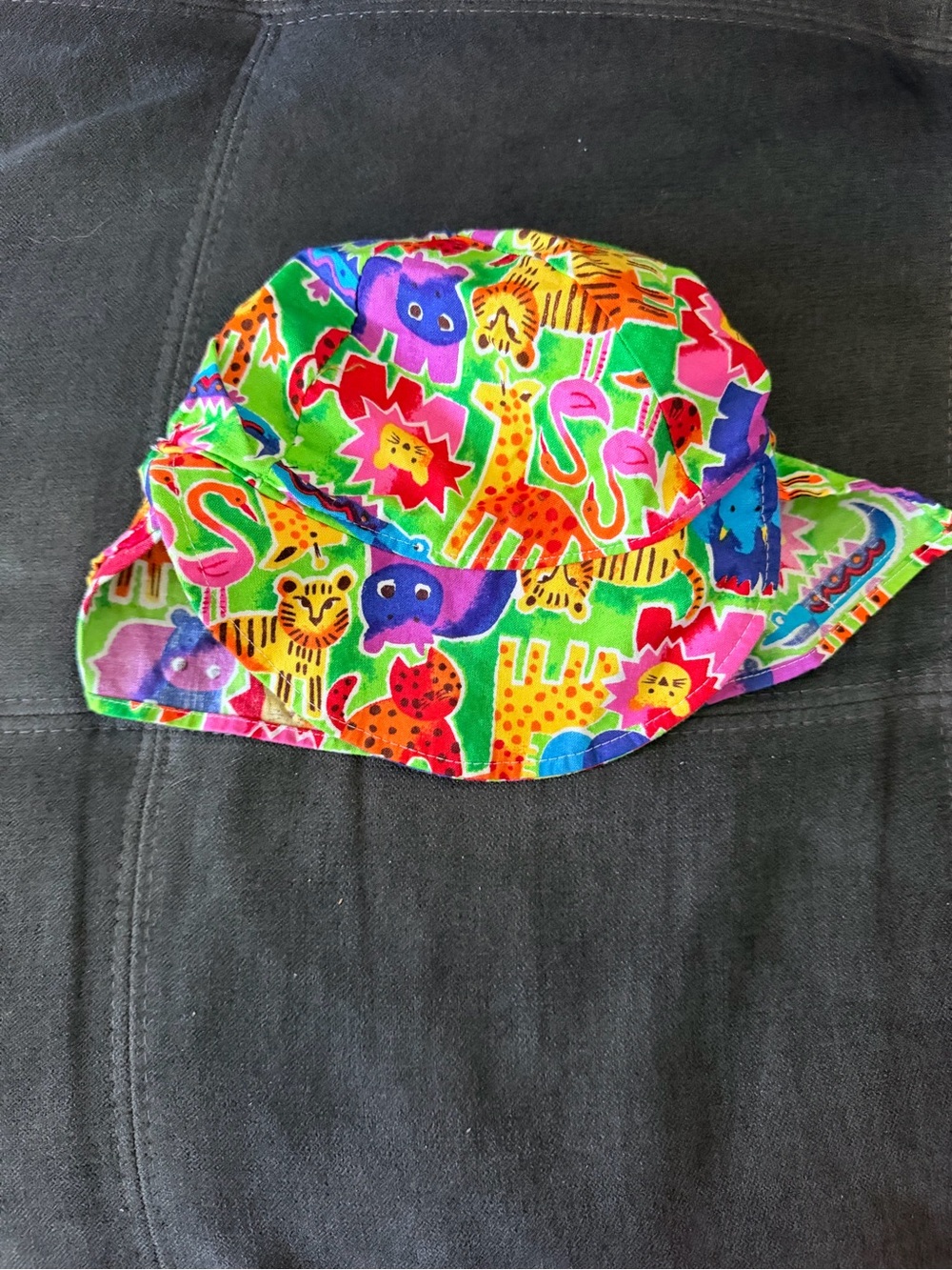 Flap Happy Bright Multicolor Kids Animal Print Bucket Hat